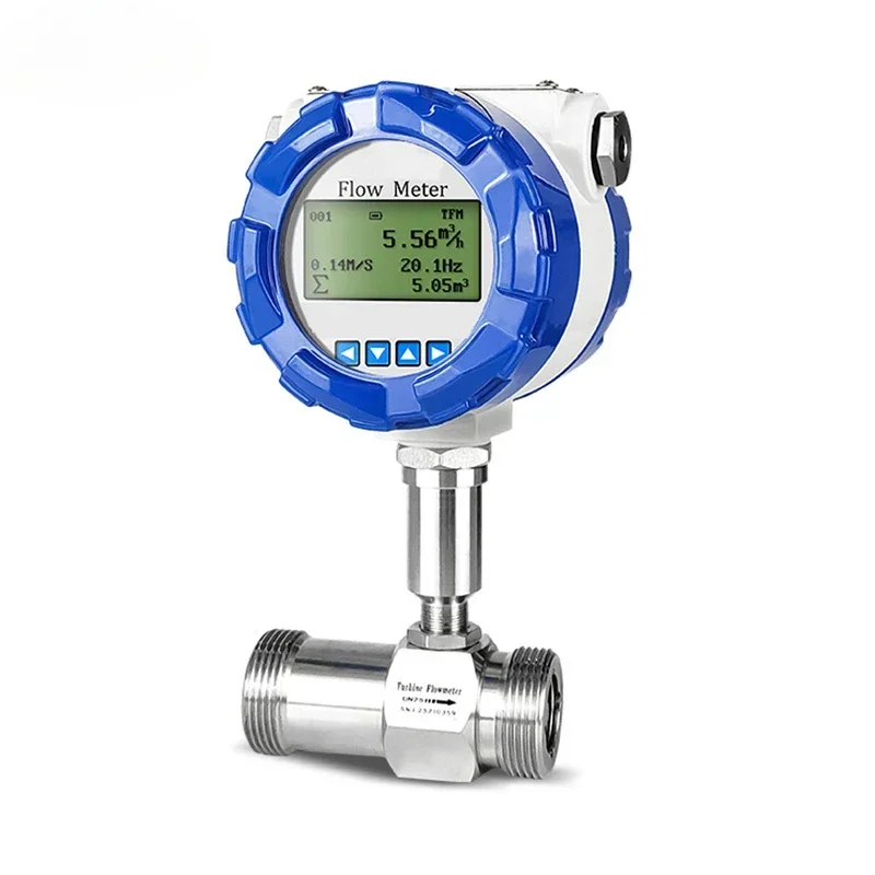 Clouds SS316 DN4-DN200 Integrated type Turbine liquid control flow meter Turbine Flowmeter output Pulse 4-20mA RS485 Hart