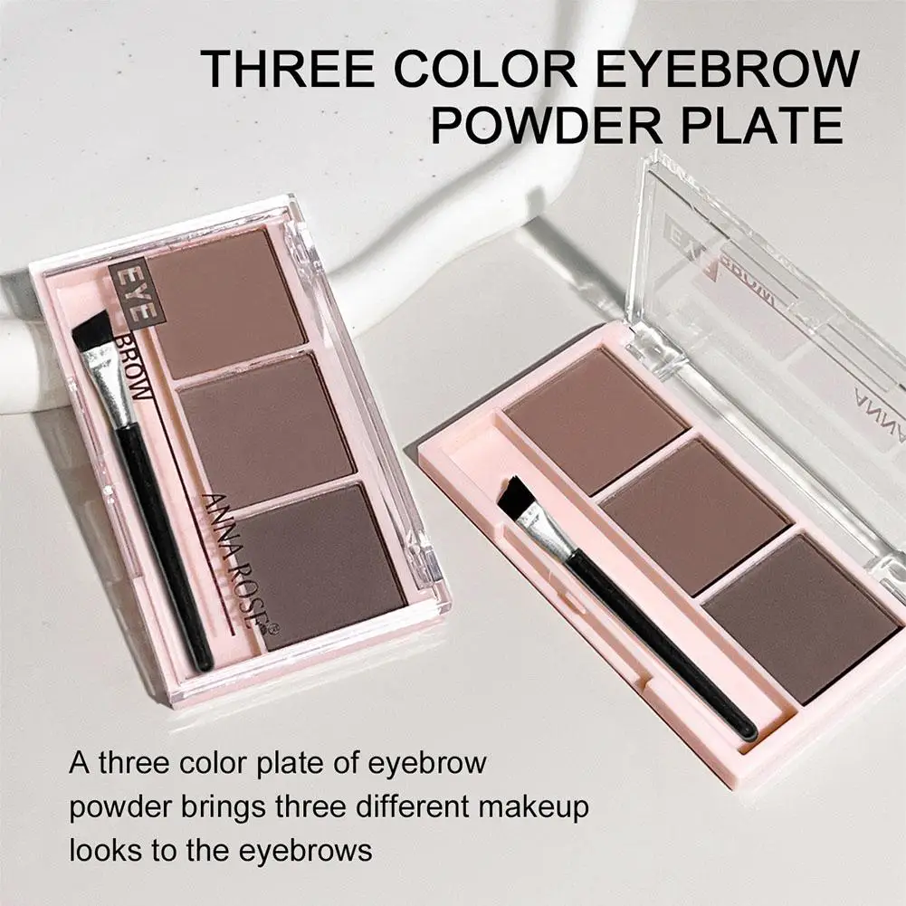 Polvere per sopracciglia a 3 colori impermeabile a prova di sudore naturale a lunga durata polvere per sopracciglia Eye Brow Enhancer Professional Palette Makeup