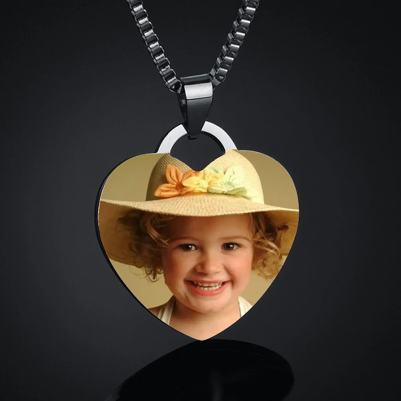 شرارة شخصية الفولاذ المقاوم للصدأ اسم مخصص صورة ملونة القلب قلادة قلادة للنساء فتاة المجوهرات هدية #4