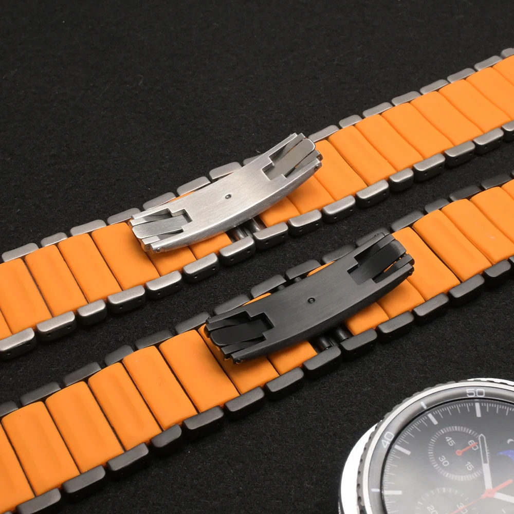 حزام تيتانيوم لساعة سامسونج جالاكسي 8 باند 44 ملم 40 ملم 8 كلاسيكي 46 ملم سوار مطاطي فاخر لساعة جالاكسي الترا 2025 47 ملم #4