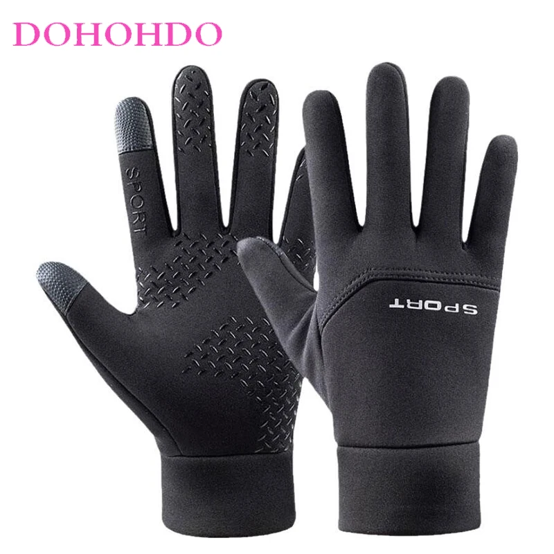 

Black Motorcycle Gloves Outdoor Riding Warm Velvet Unilateral Men Women Switches Skiing Anti-slip Fishing Autumn Winter Gloves
