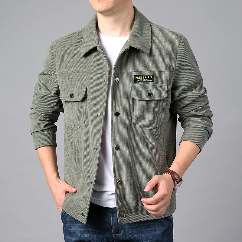 

Fashion Jacket for Men Casual Turn-down Collar Parkas Outdoor Comfortable Outerwear Solid Color All-match Comfortable Jacket