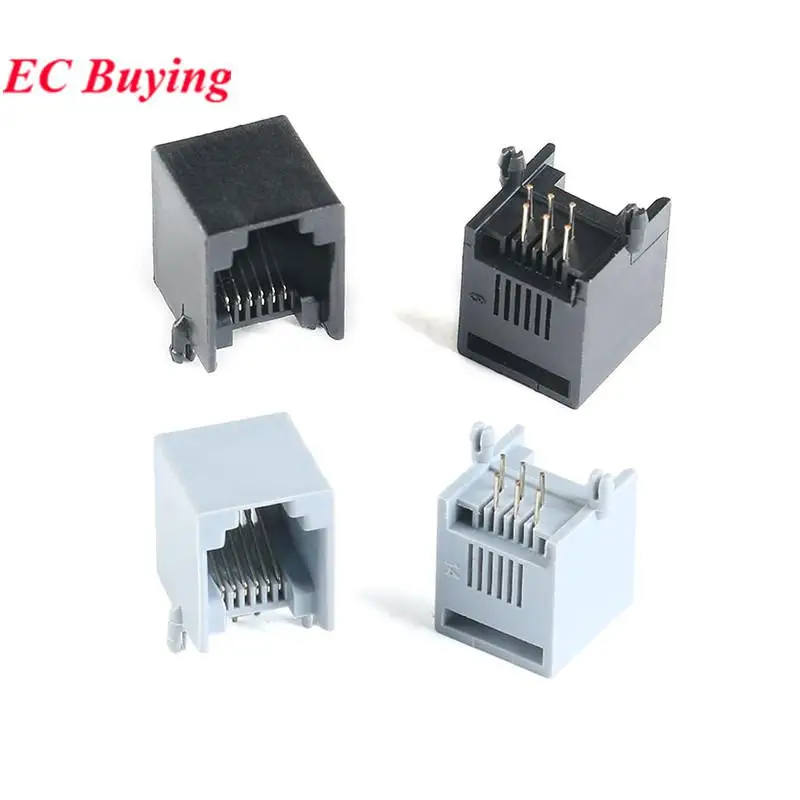 10 szt./5 szt. RJ11 6P6C RJ12 Gniazdo modułowe sieciowe do montażu na płytce PCB, interfejs telefoniczny, żeńskie gniazdo krys — zdjęcie produktu 7