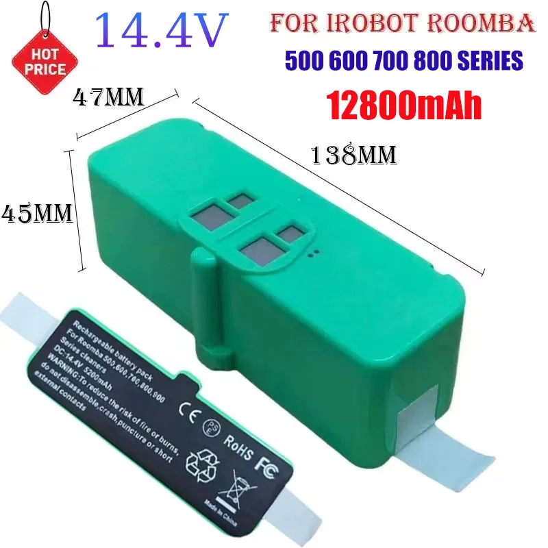 

Original for IRobot Roomba 14.4V 12800mAh 500 600 700 800 Series Vacuum Cleaner for IRobot Roomba 620 770 780 580 Part