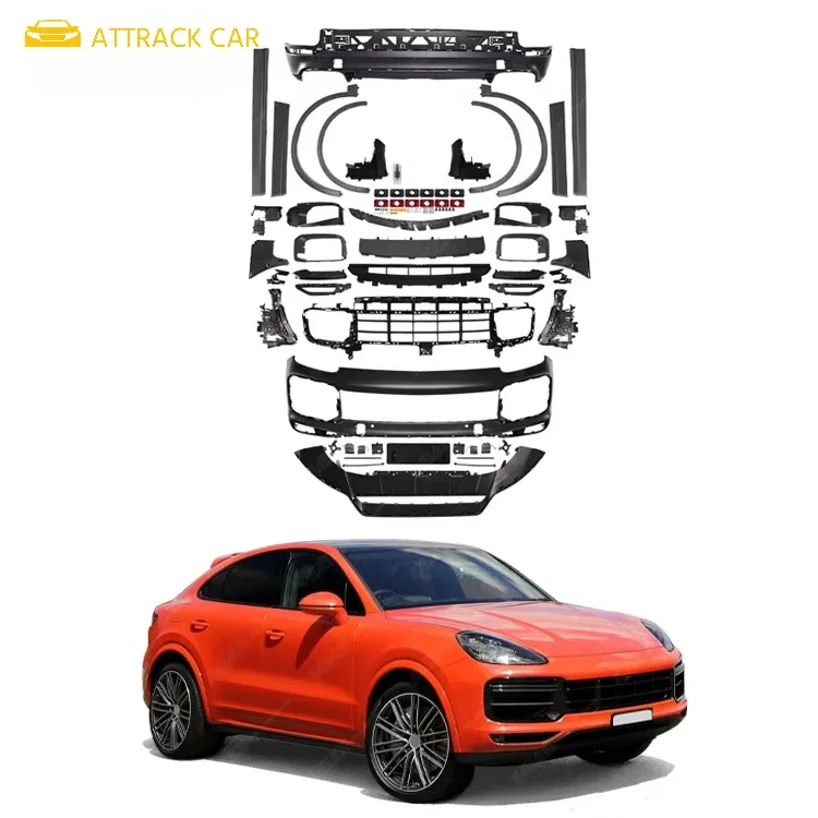 Car Accessories Turbo Style Car Bumpers PP Material Body Kit For Porsche Cayenne 9Y0 Update Turbo Style Bodykit