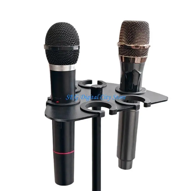 

U75B Space Saving On-Stage Multi Mic Holder Microphone Organizers Tray with Shockproof Mount for Professional Use Mount