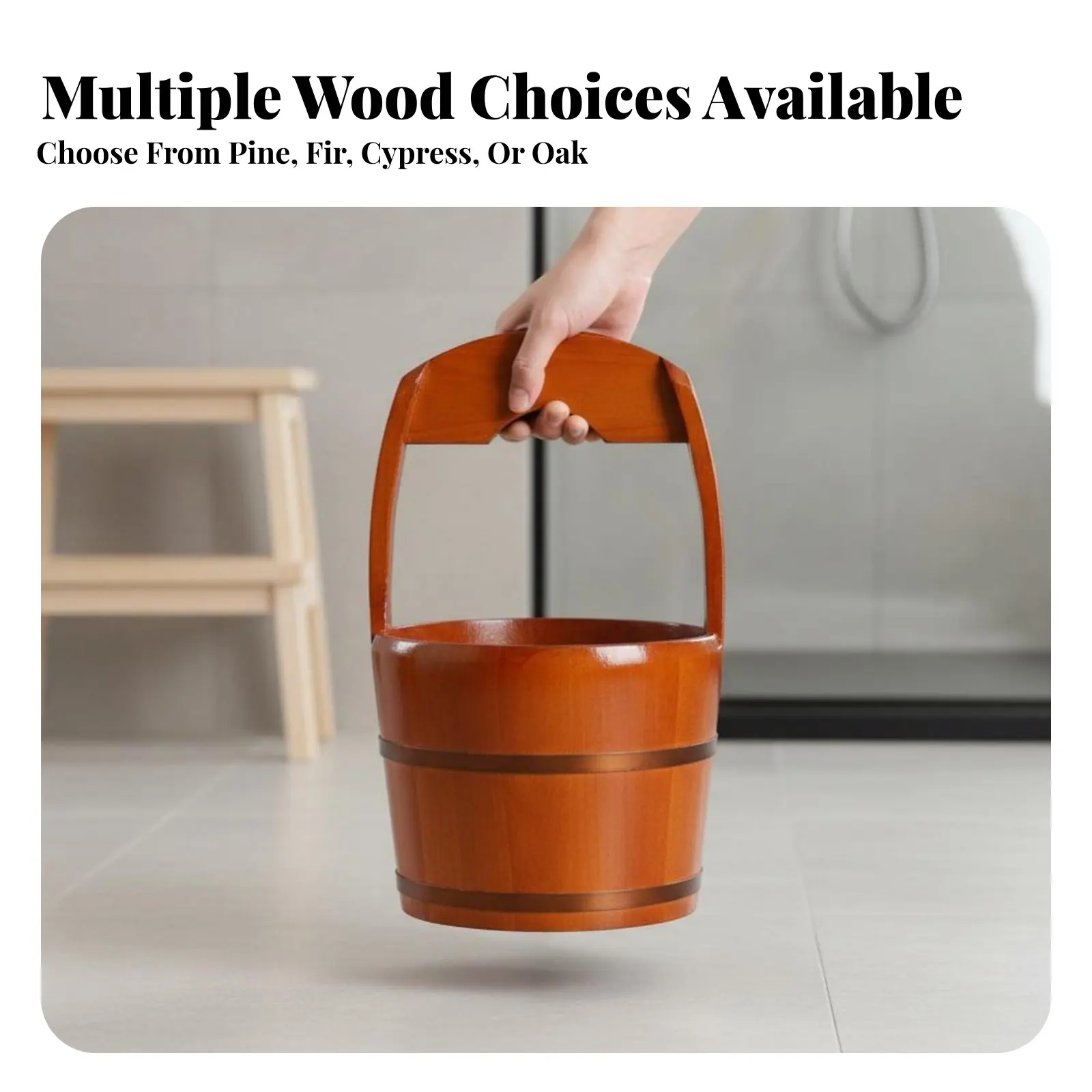 

Wooden Foot Soaking Barrel Portable Handled Wooden Barrel Heat Retention Watertight for Household Users, Seniors, Home, Bathroom