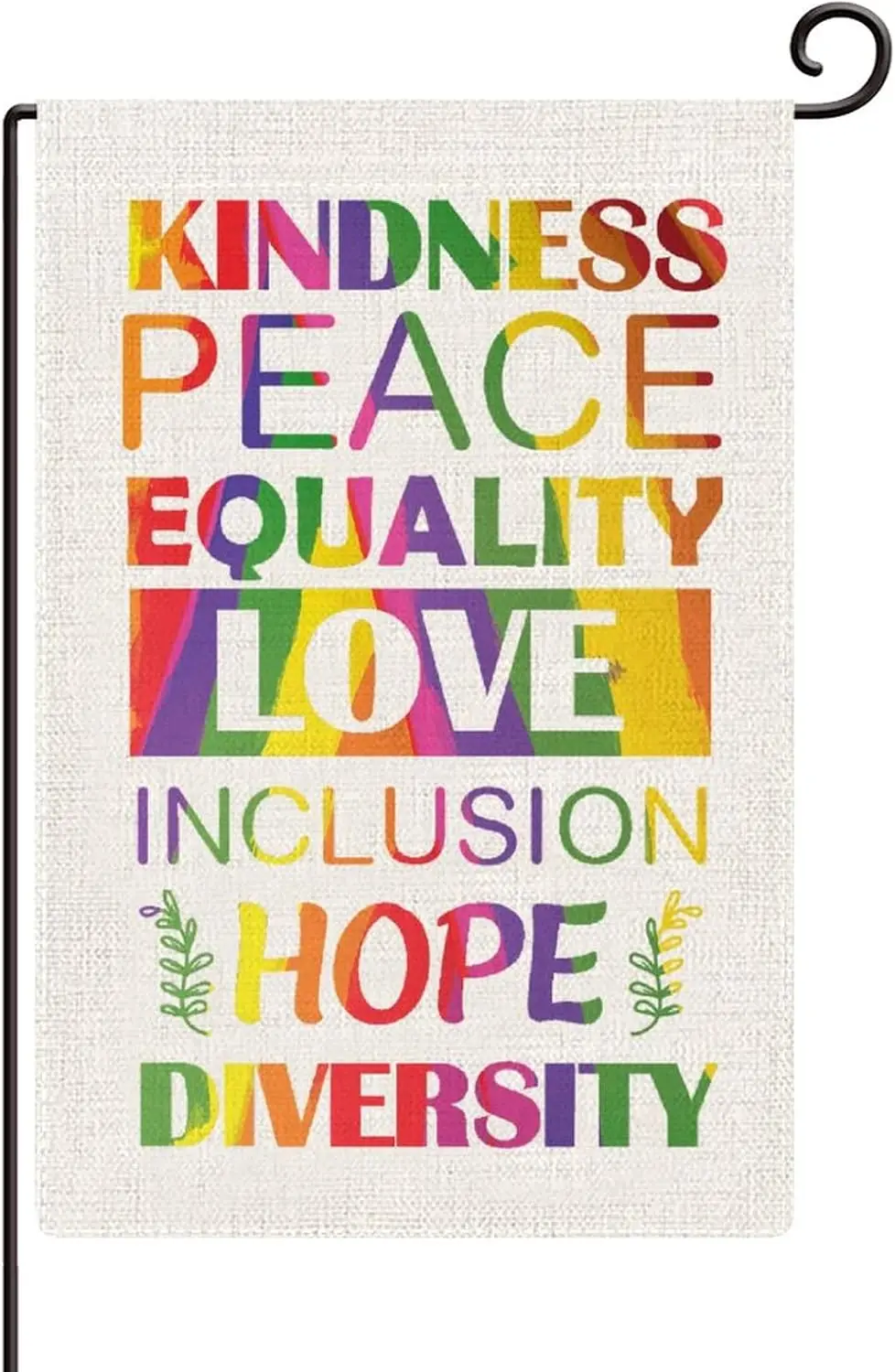 Kindness Peace Equality Love Inclusion Hope Diversity Rainbow Pride LGBT Garden Flag 12 X 18 Double Sided Funny Pride Party Supp