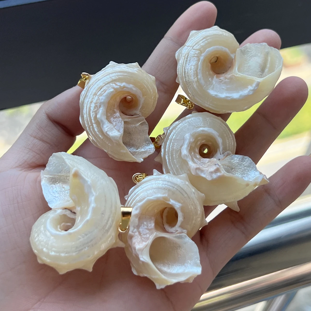 5 pçs/set 25-40mm natural branco concha forma pingente bohe concha encantos para fazer jóias diy colar brincos acessórios