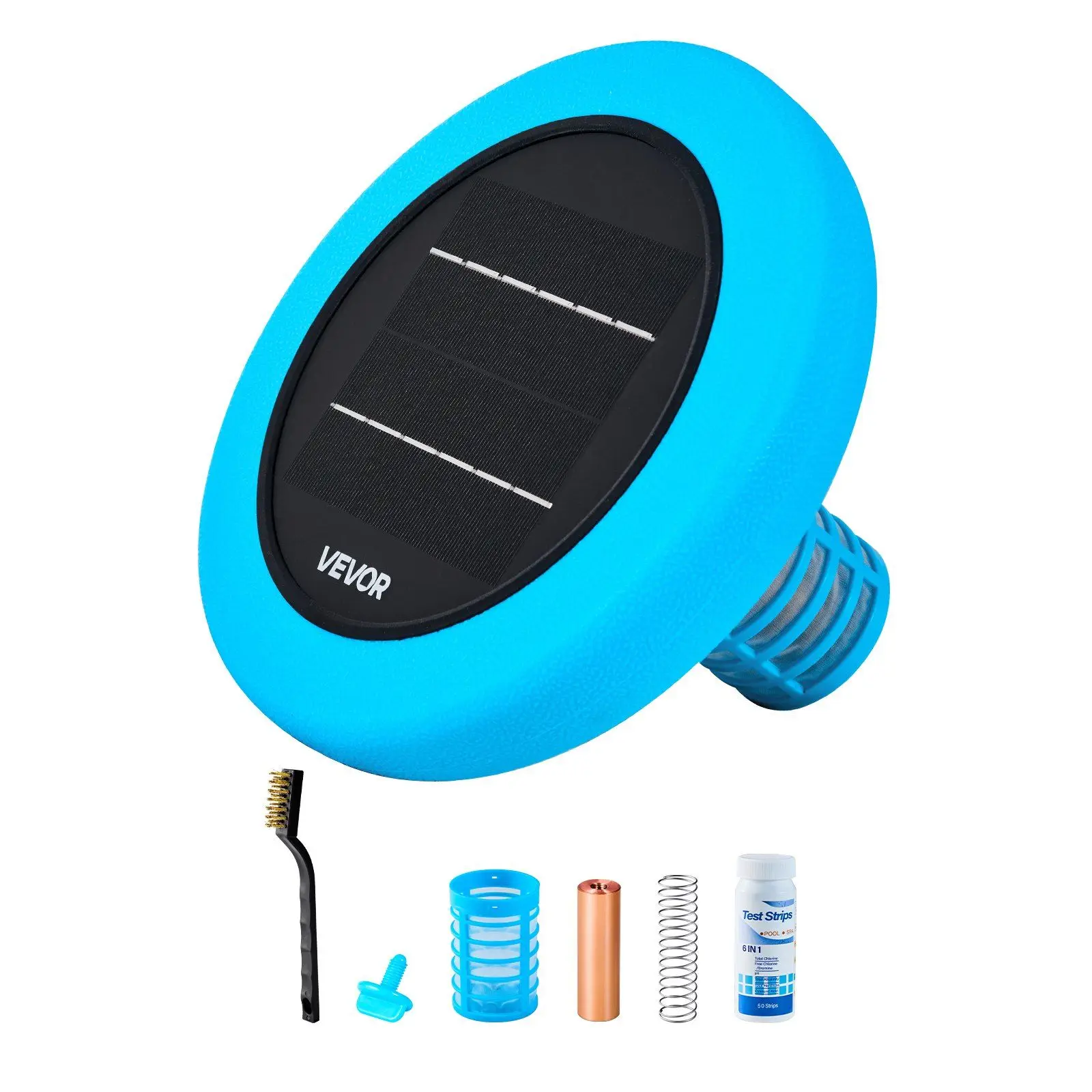 

Solar Pool Ionizer, Round Copper Pool Ionizer Up to 45000 Gal, Floating Automatic Water Cleaner and Purifier, Chlorine Free