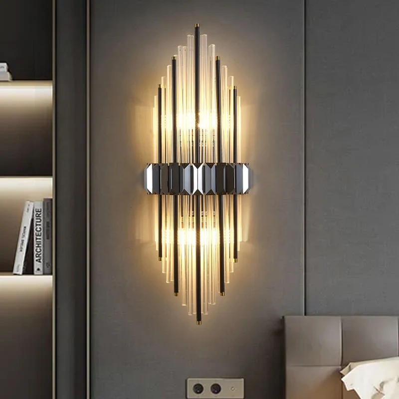 Crystal LED Wall Lamp Light Luxury Wall Light Modern Nordic Sconces Indoor Lighting Home Decor Bedside Living Room Bedroom