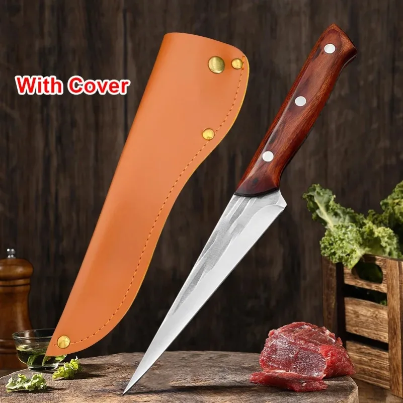 Boning Knife Slicing Fish Fruit Steak Knife Wooden Handle Hand Forge Boning Butcher Knife Chef Cleaver Meat Kitchen Knives Tools