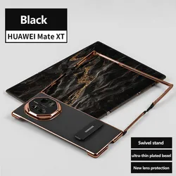 360 Rotating Stand Leather Phone Case For Huawei Mate XT Ultimate Ultra-thin Electroplated Frame Bracket Protective Cover