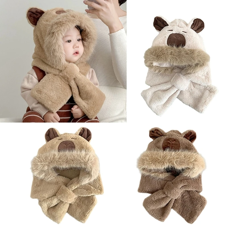 Dziecięca czapka daszkiem Kapibara Apaszka Ciepła i stylowa czapka daszkiem Czapka na głowę Szalik A2UB