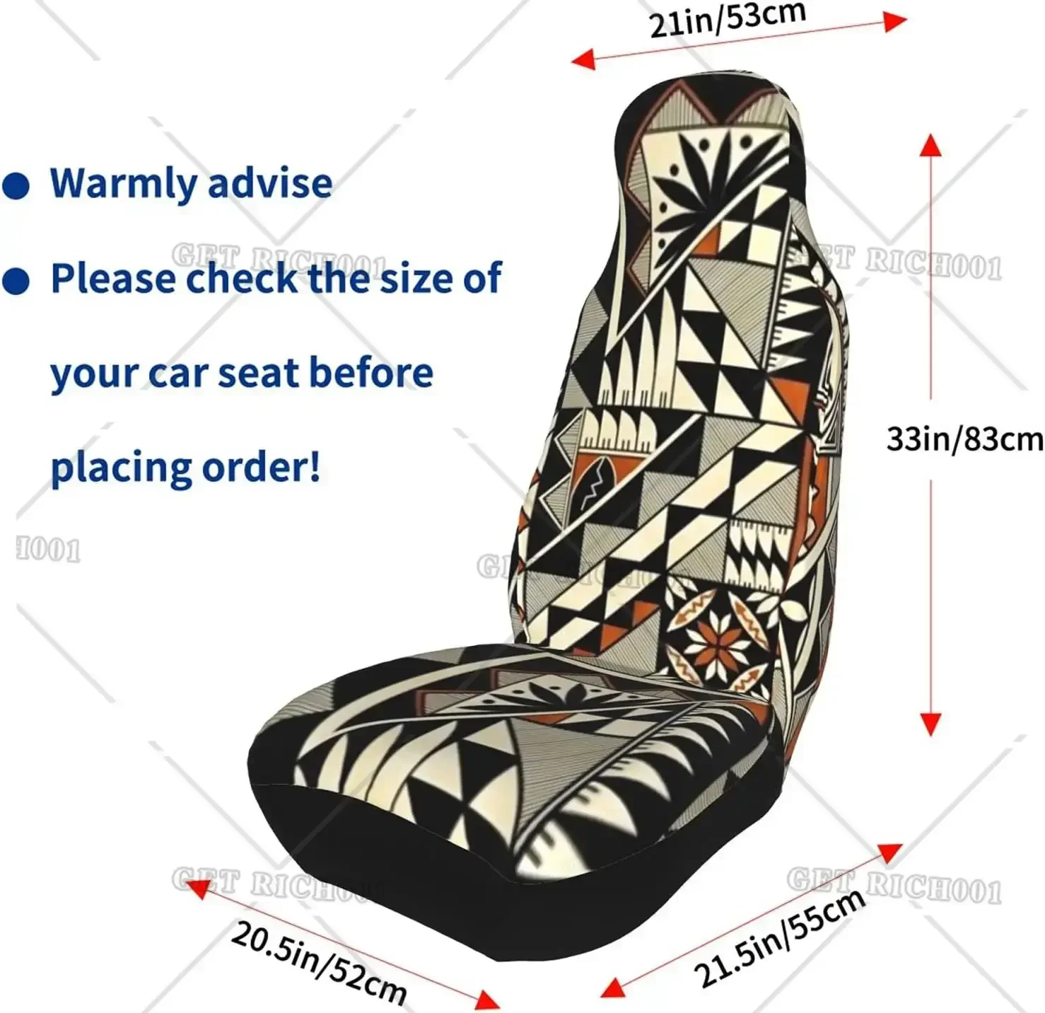 Native Turtles Folk Patterns Car Seat Covers Set 2 Pcs Front Seat Protector Accessories for Universal Car SUV Van Truck One Size