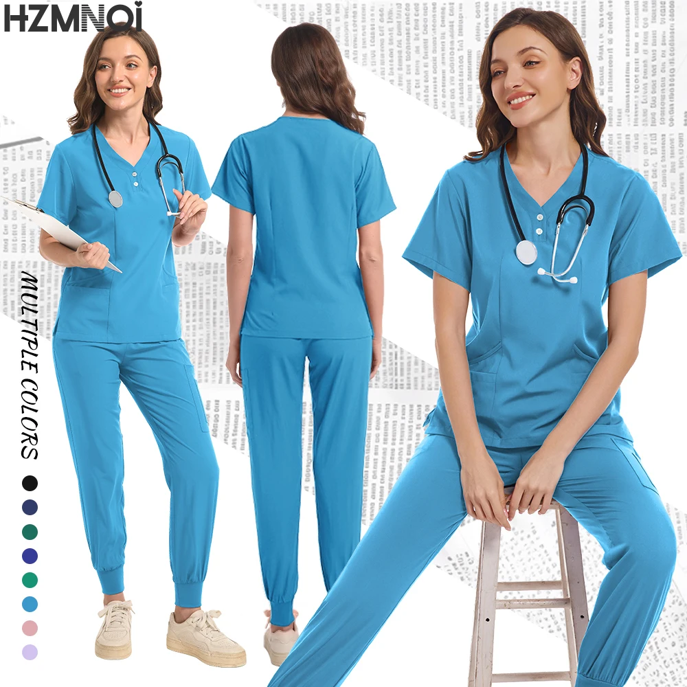 Костюм доктора с короткими рукавами, комплект хирургических скрабов, спецодежда для домашних животных, одежда S-2XL, стоматологическая униформа для кормления, медицинский костюм для женщин
