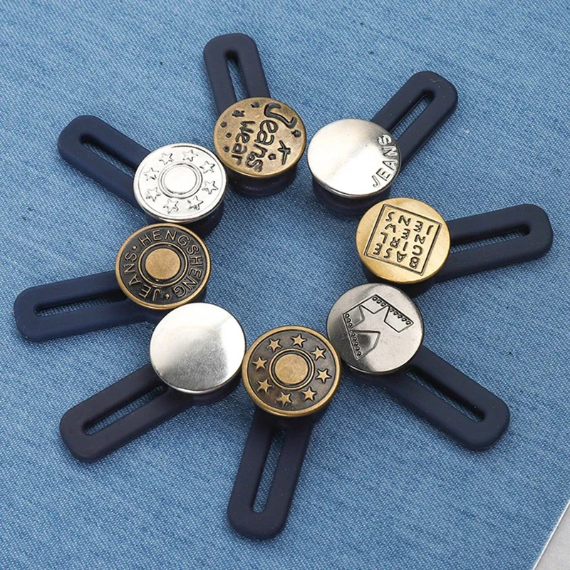 

Detachable Sewing-free Elastic Button To Increase Waist Circumference and Extension Nail-free Metal Button Jeans Belt Extender