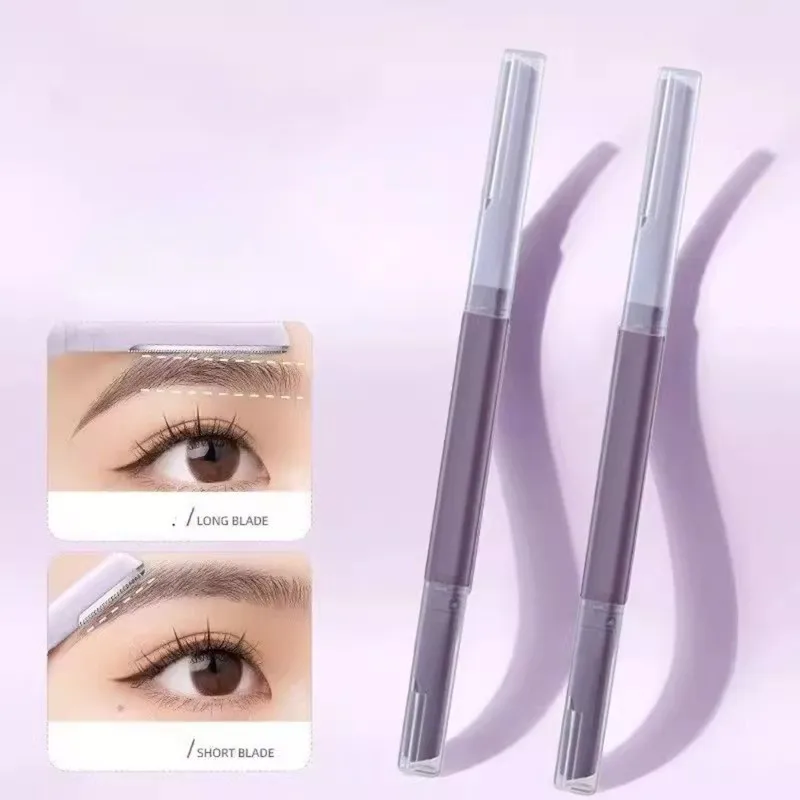 

1Pc Dual-head Portable Eyebrow Trimming Knife Professional Stainless Steel Eyebrow Shaving Knife for Men & Women Beginner Tools