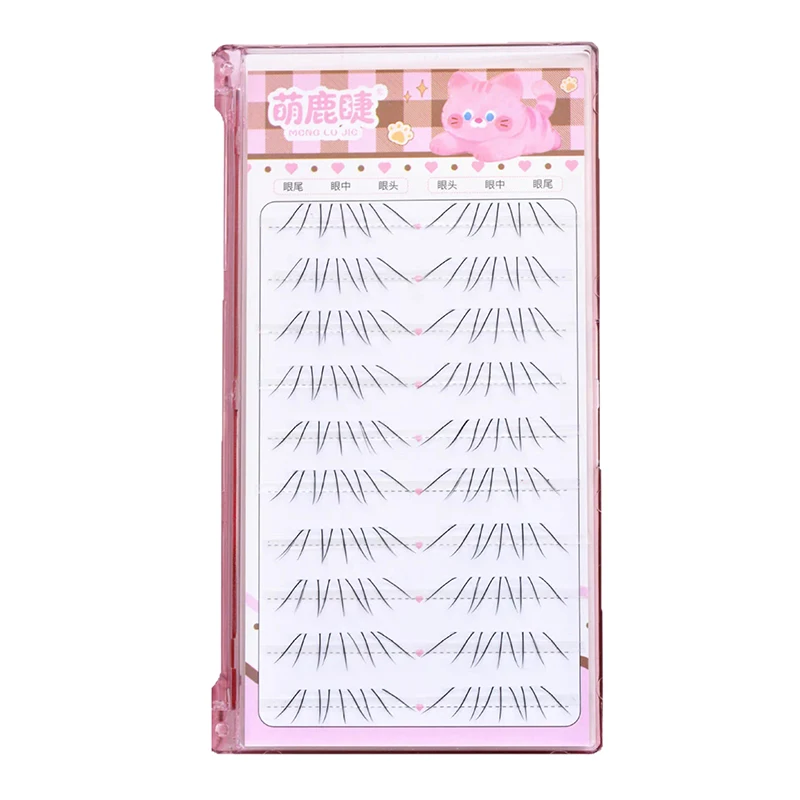 BLINKWAVE Upgraded Winged Cat Paw Lower Lashes 3D Stereo Clusters Lashes Clear Band Korean Jirai Kei Makeup Bottom Fake Lashes