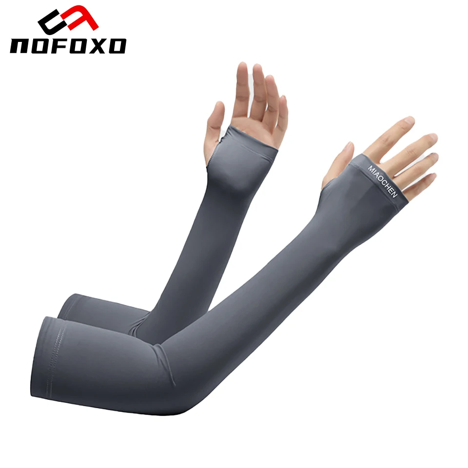 NOFOXO Cycling Arm Guard Sleeve Sun UV Protection Ice Silk A