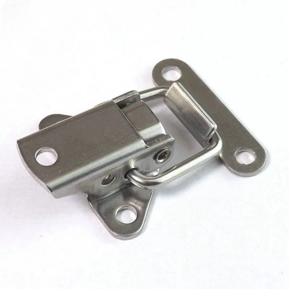 4Pcs Stainless Steel Cabinet Latch Hasp Toolbox Toggle Lock Hasp Toggle Latch Mini Clamps Box Clasp Buckle Trunk Latch Catches