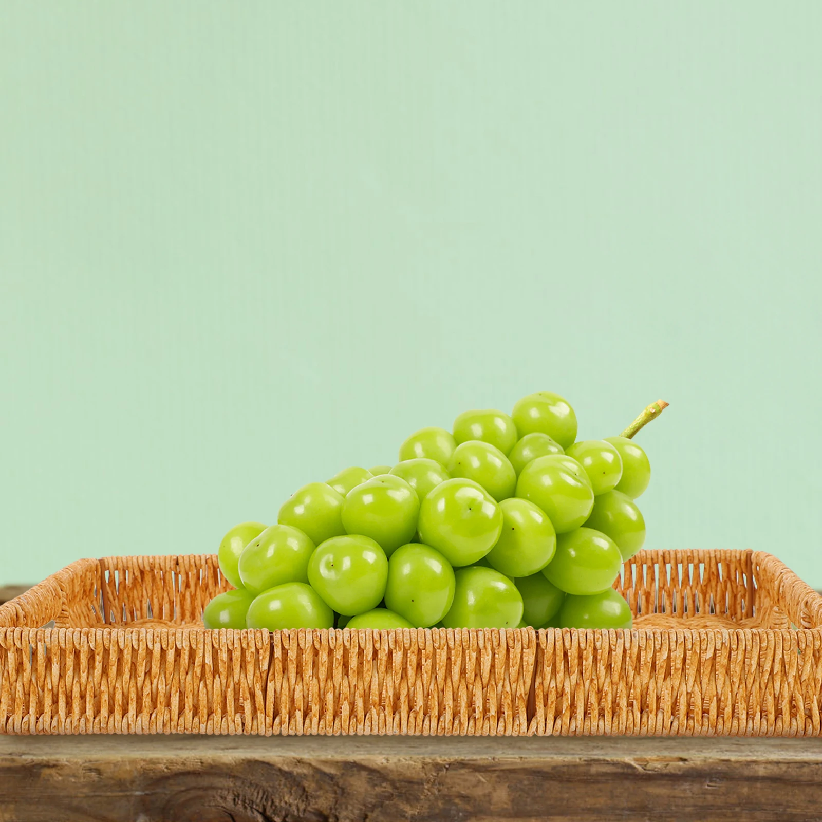 

Hand Woven Rattan Storage Basket Multi-Functional Woven Organizer Tray For Home Decor Bread Cosmetics Rustic Coffee