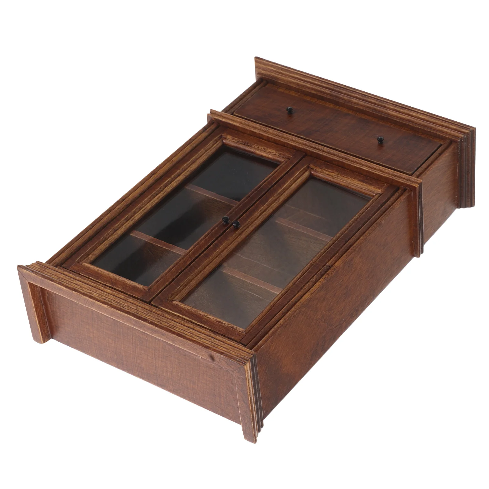 

1:12 Miniature Wooden Cabinet Sideboard Bookshelf Storage Display Stand Vintage Style Dollhouse Furniture Cabinet Mini
