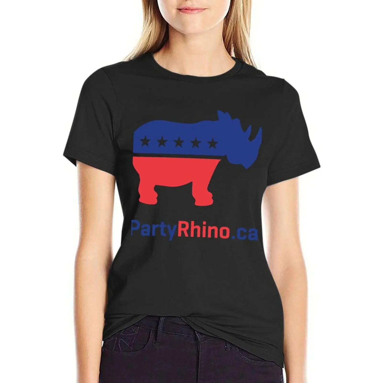 Rhino Party Logo 2019 Classic T-Shirt vintage clothes animal print shirt for girls t shirt for Women