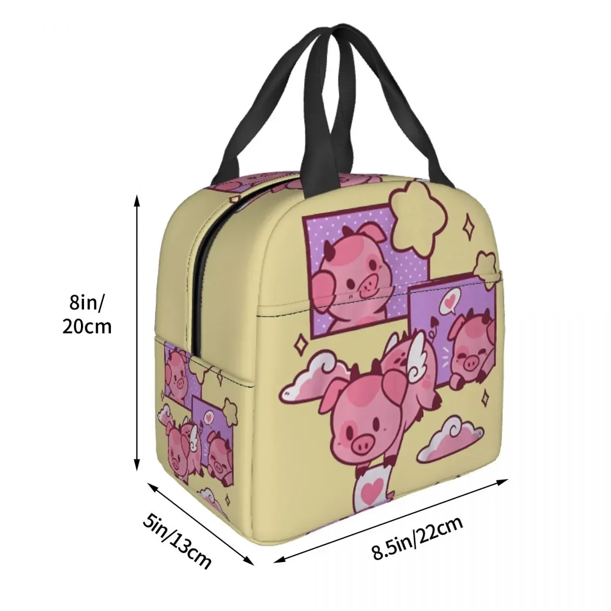 Fat Nugget Valentine Insulated Lunch Bag Cooler Bag Reusable Hazbin Hotels Portable Tote Lunch Box for Men Women School Picnic