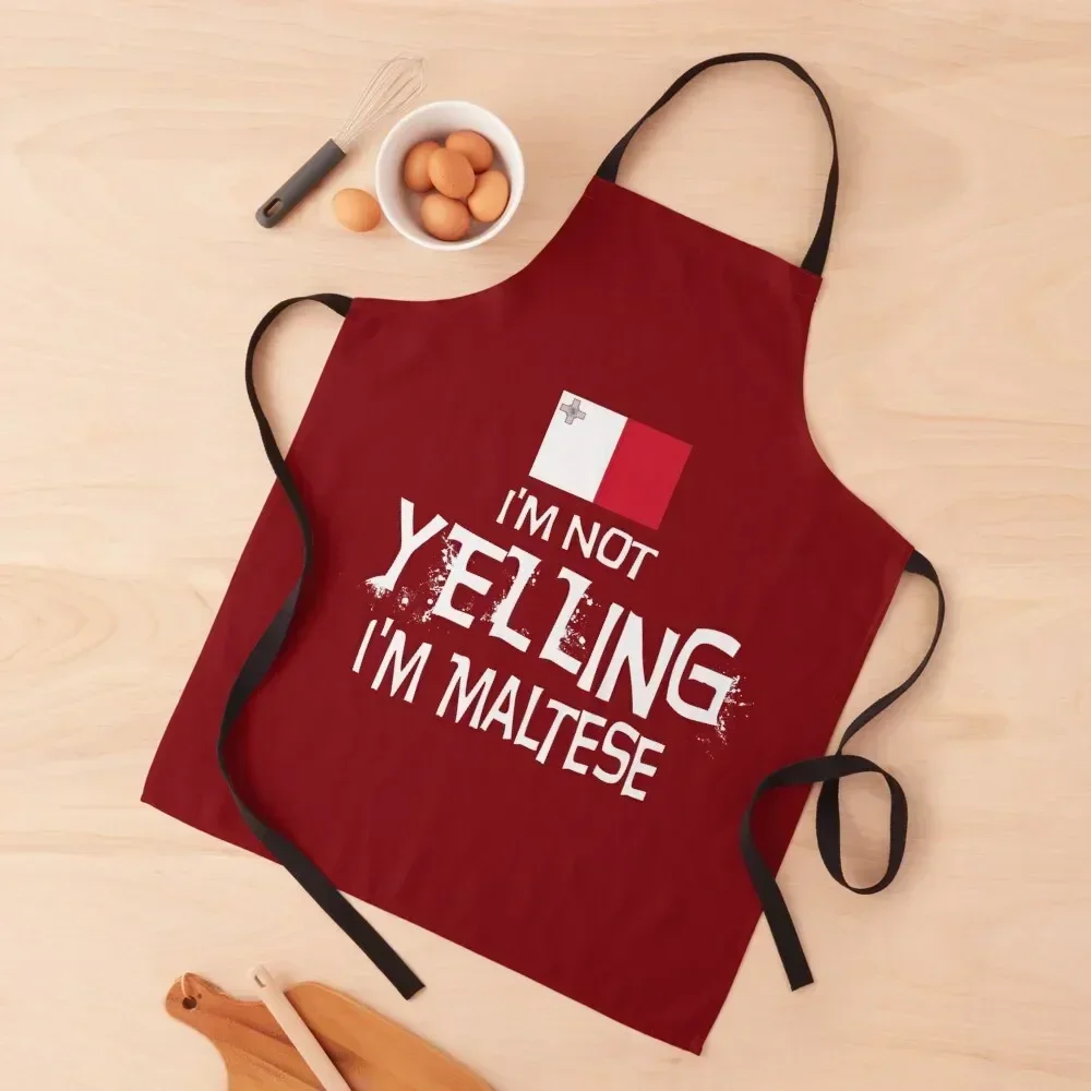 

Flag of Malta I'm not yelling I'm Maltese. Apron Household Items esthetician Kitchen accessories Apron