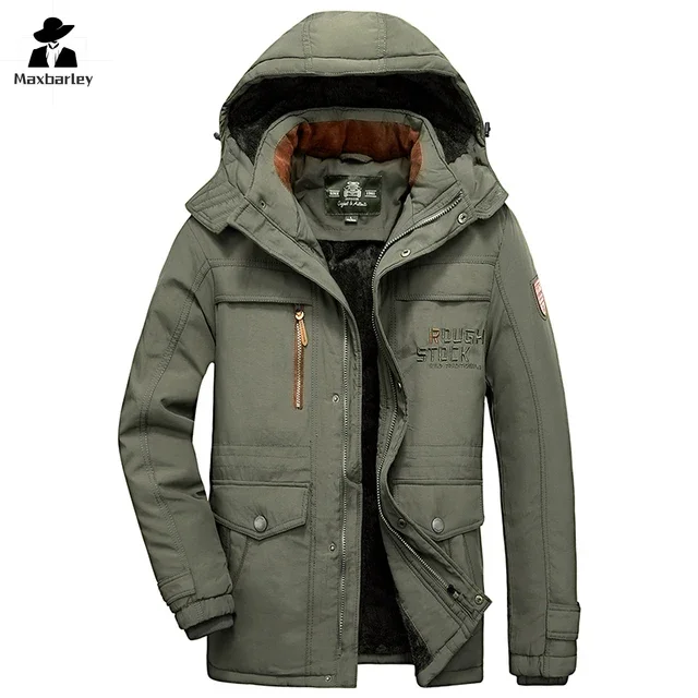 2024 inverno nova chegada parka qualidade masculina engrossado velo-forro quente destacável casaco com capuz acampamento caça jaqueta à prova de frio