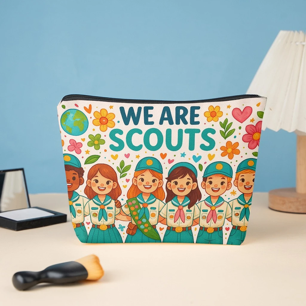 Cosmetic Bag 1pc, We Are Scouts, Stylish Zippered Wallets, Work Snack Bags, Skincare Product Organizers