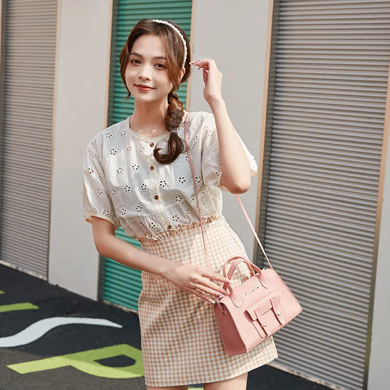 Trendy Faux Leather Women Mini Satchel Bag with Top Handle Bag Detachable Crossbody Strap Daily Versatile Casual Shoulder Purse image 6