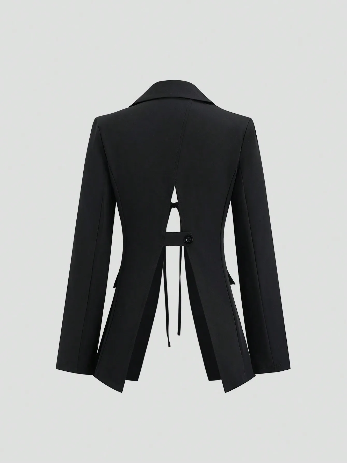 Fashionable Right-Shoulder Slim-Fitting Tie Bow Blazer