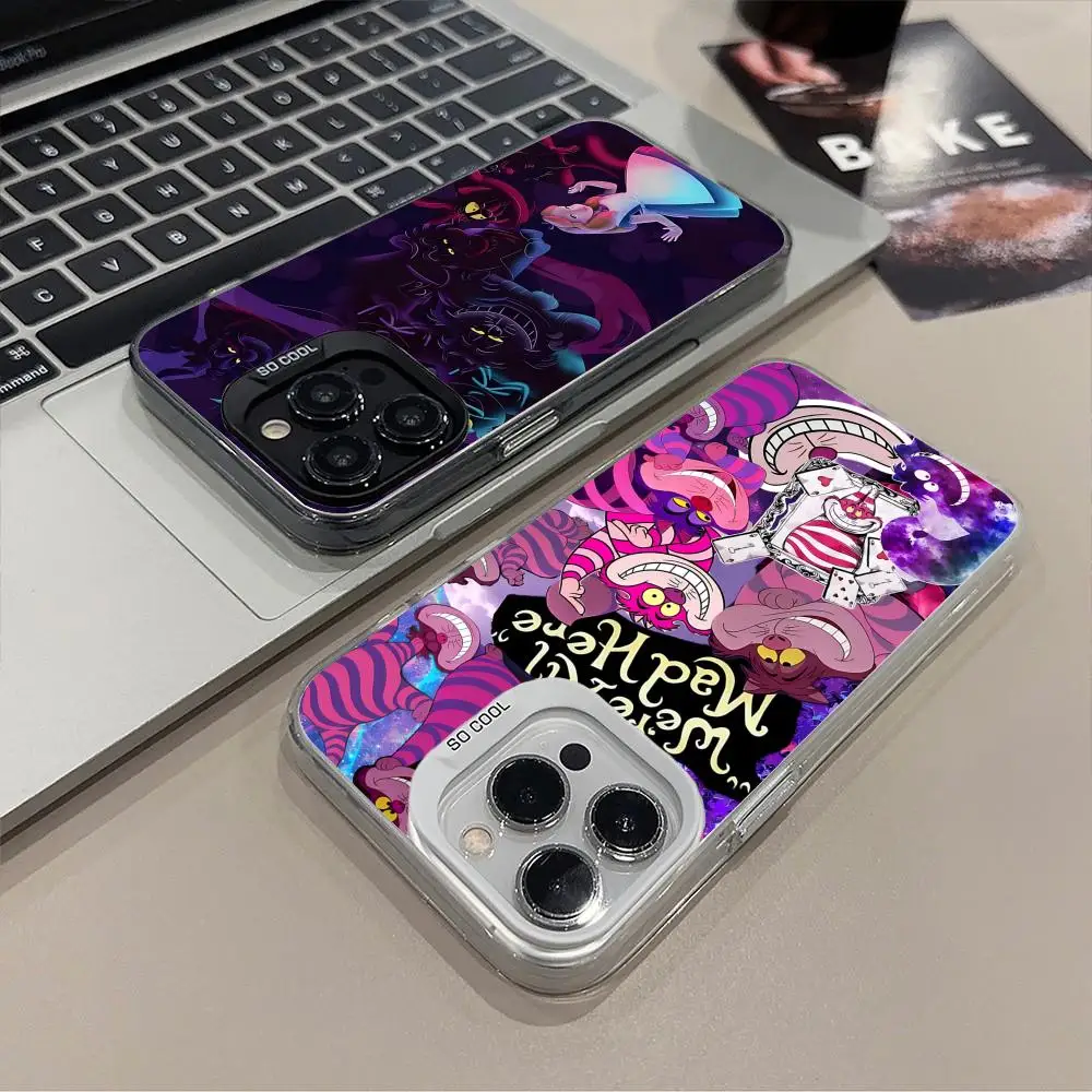 

Чехол для телефона C-Cheshire Cats для iPhone 16, 15, 14, 13, 12, 11 X XR XS 8 7 Pro Max Plus, роскошный полупрозрачный чехол с цветным принтом