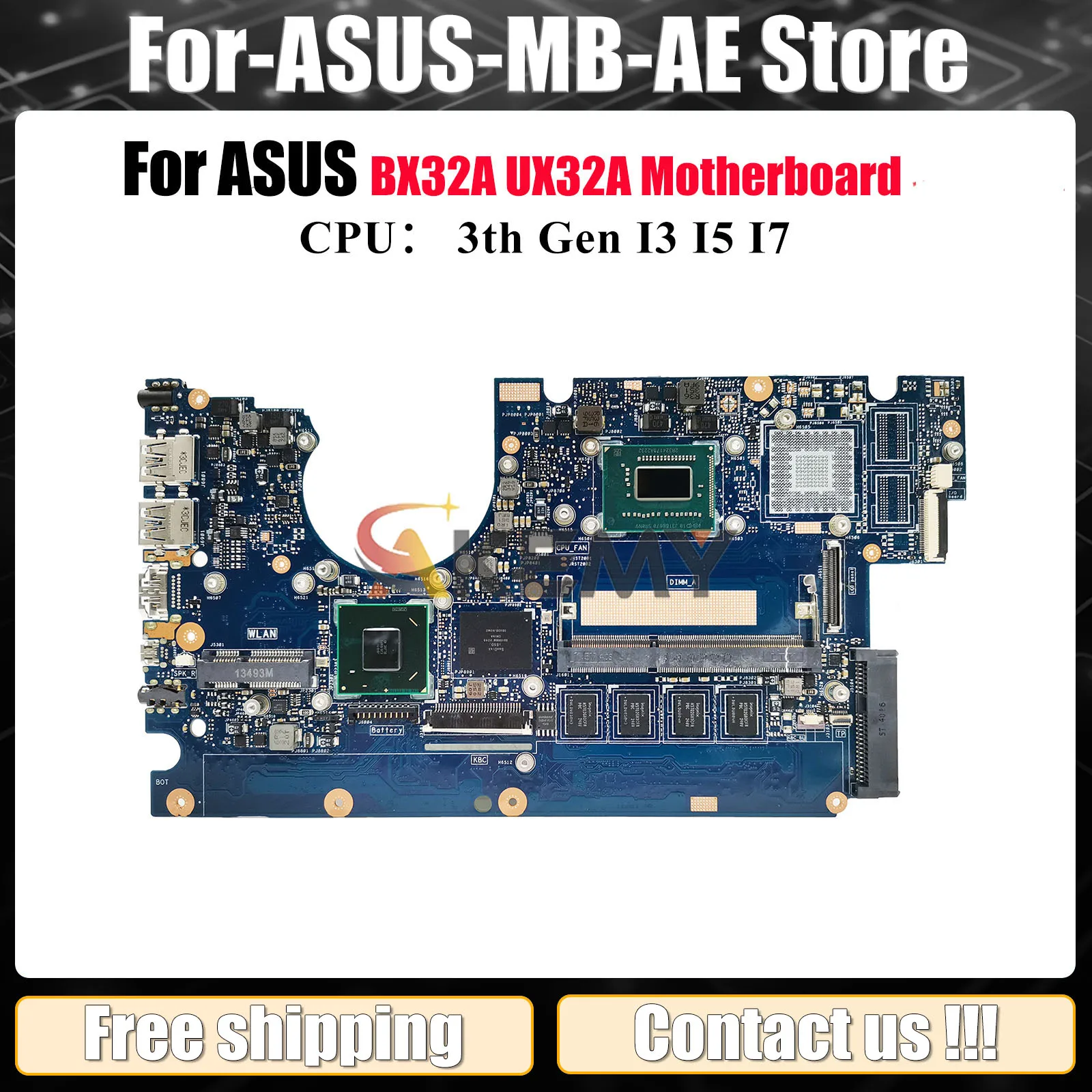 

UX32A Материнская плата для ноутбука ASUS ZenBook BX32A UX32A UX32A Материнская плата для ноутбука с процессором I3 I5 I7 100% тестирование ОК быстрая доставка stk