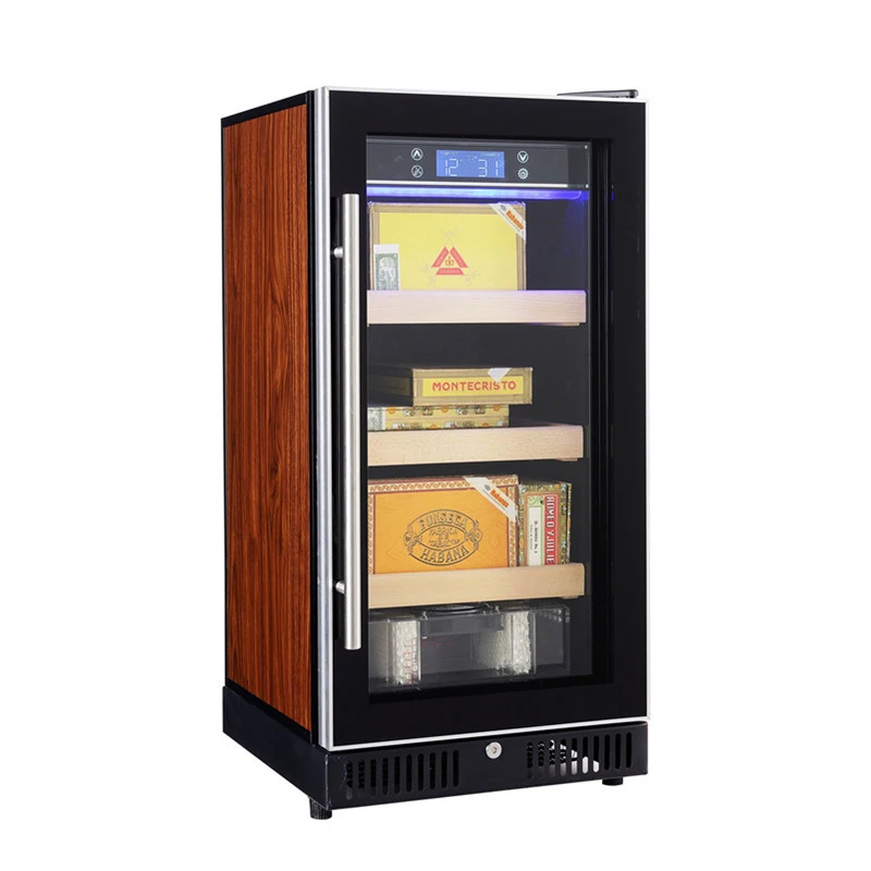 Cigar Cabinet Constant Temperature and Humidity Small Display Cabinet  80L Household Glass Door Cigar Refrigerator Smoke Wine