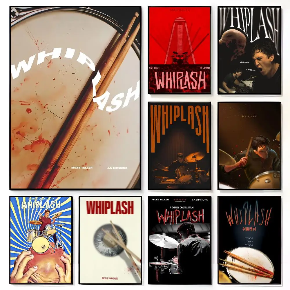 Dynamic Cinematic Poster W-Whiplash Poster American Film Mural Home Childrens Room Wall Decor Print