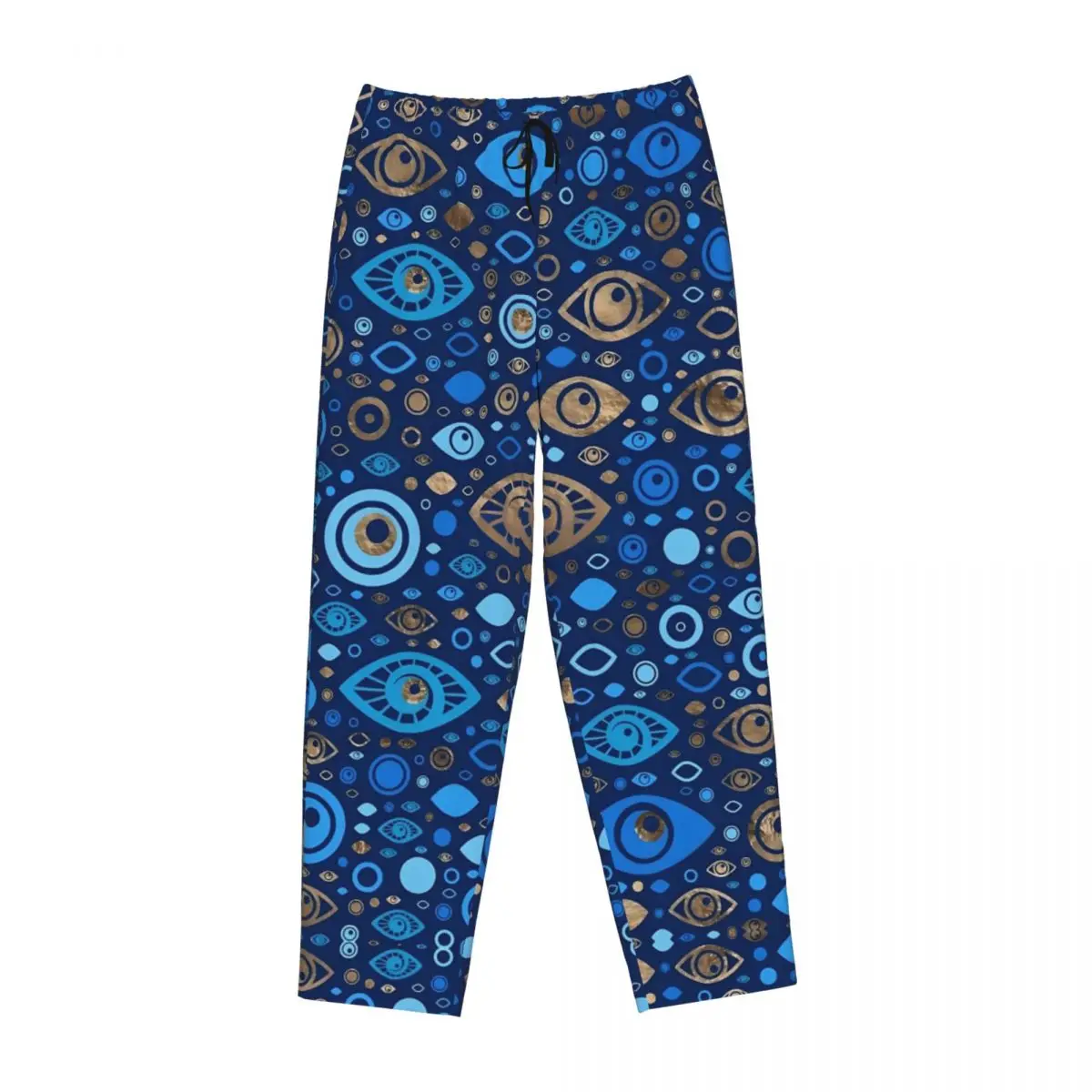 Custom Nazar Evil Eye Pajama Pants Sleepwear Women's Elastic Waistband Symbol Amulet Sleep Lounge Bottoms with Pockets