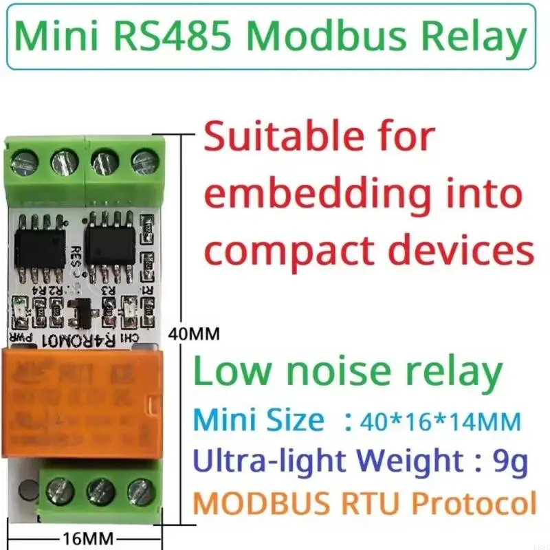 F68C MINI RS485 Relays Board لعناصر التحكم عن بُعد مع Modbus RTU ، يدعم 5V 12V 24V وما يصل إلى 64 جهازًا