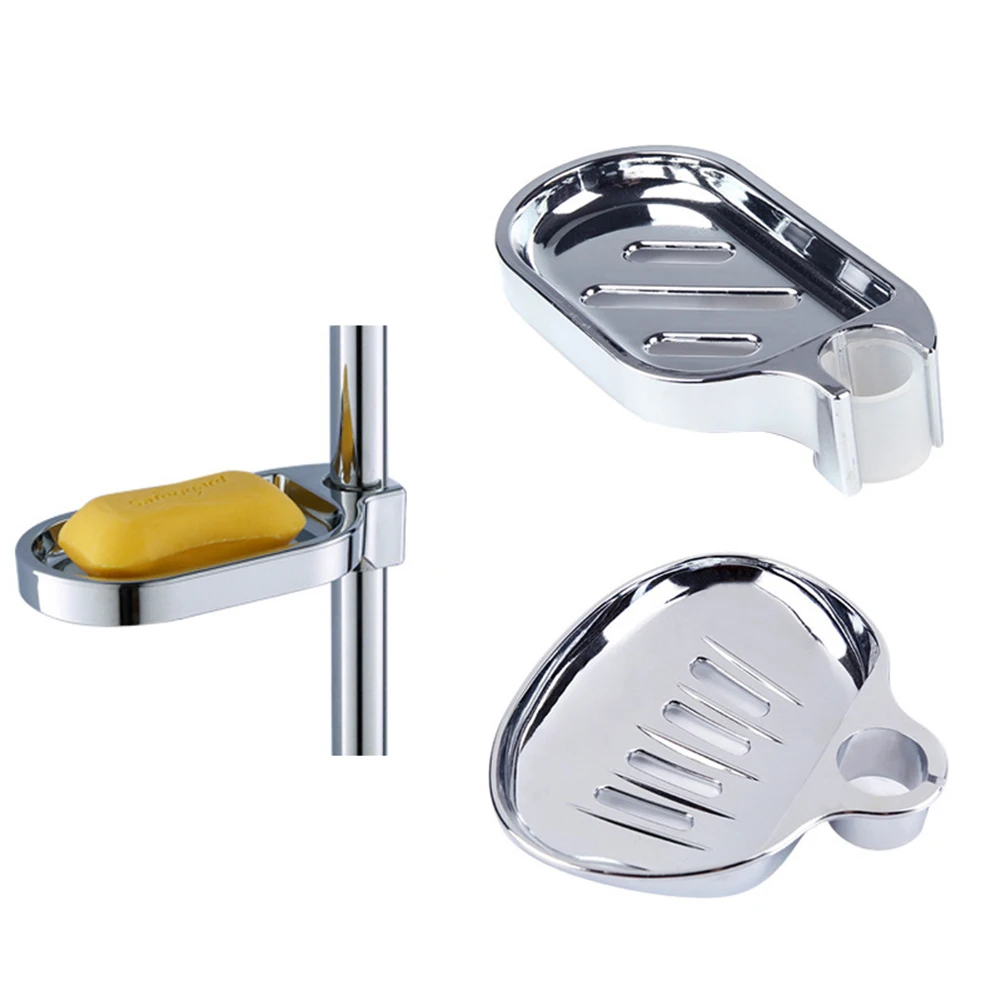 

1PC Wall Mounted Lifting Rain Shower Tray Soap Dishes Soap Box 17*8.5cm For Shower Rod Adjusted Bathroom Shower Accessories Part