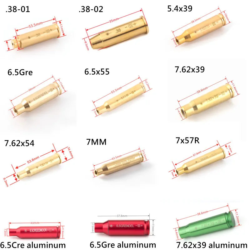Laserowy celownik do lufy 9mm 380ACP 12GA .223 223Rem Kolimator laserowy 5.45x39 20GA Laserowy celownik do lufy