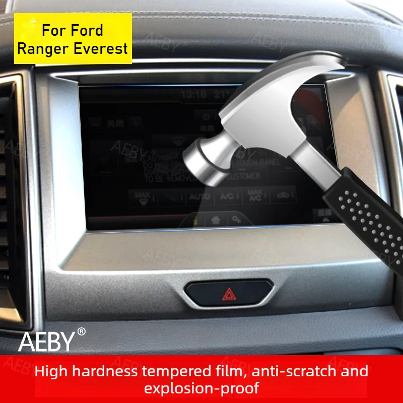 

AEBY For Ford Ranger Everest Tempered glass screen protector,Anti-glare HD protection,9H hardness without bubbles,protection