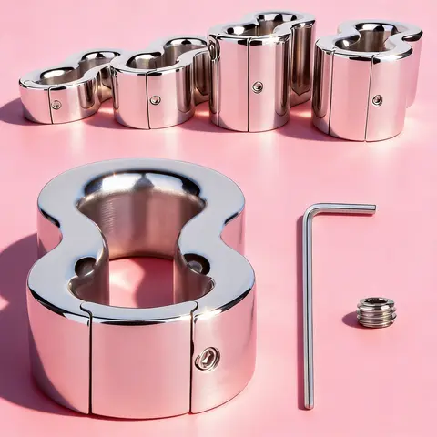 Stainless Steel Scrotum Stretcher Heavy Metal Testicle Weight Ring Delay Male Ejaculation Device Penis Exerciser Adult Sex Toys