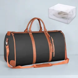 Bolsa de viaje grande para mujer, bolsa de almacenamiento de traje plegable de PU, bolsa de equipaje de mano de gran capacidad, bolsa de viaje portátil impermeable multifunción