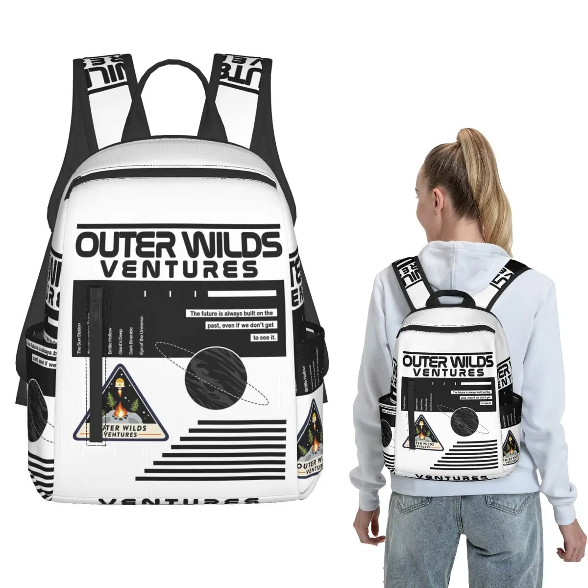 NASA-Inspired Outer Wilds Ventures Backpack Daypack Boys Girls BookBag School Bag Shoulder Bags for Men Women