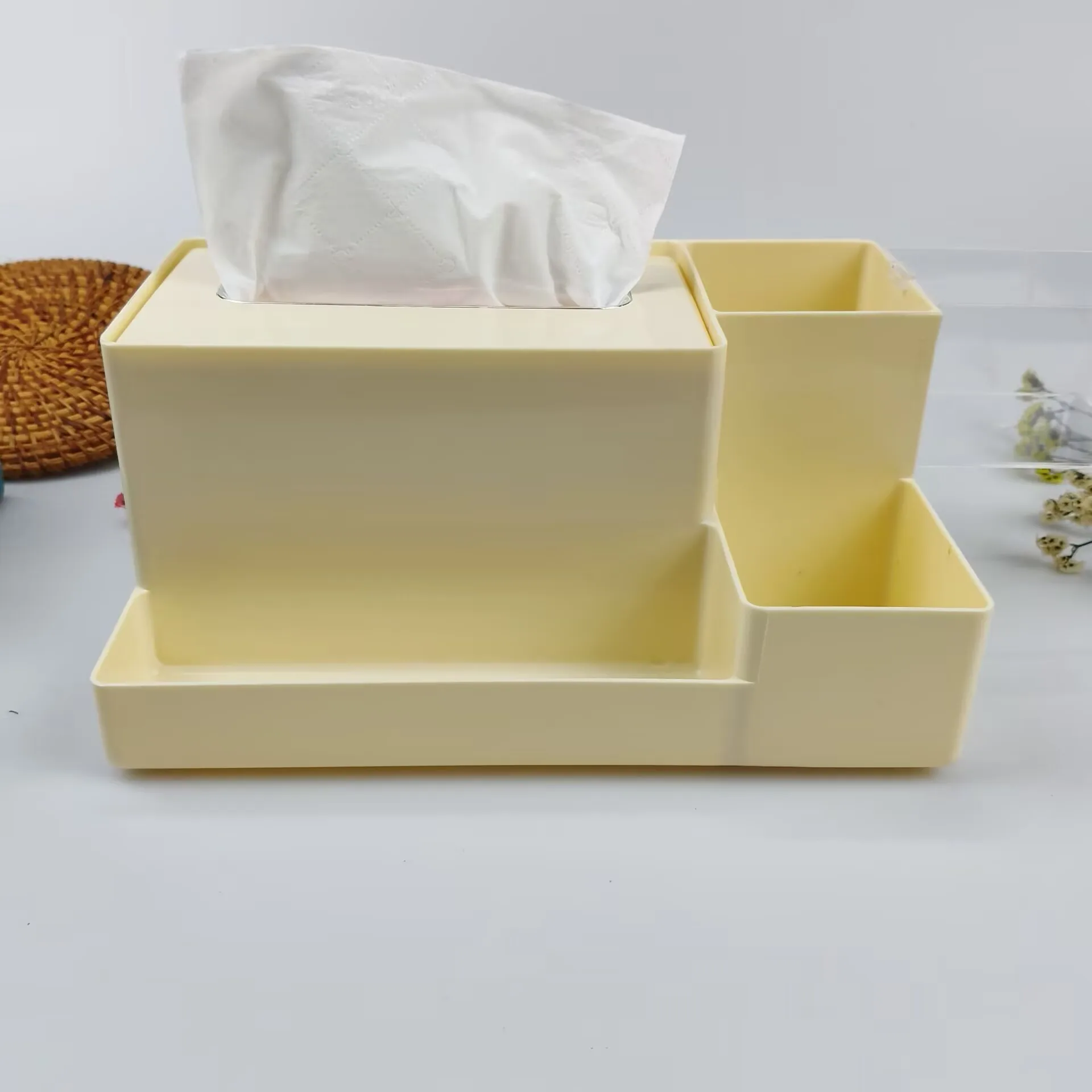 

Квадратный пластиковый держатель для ручек большой емкости для настольного ящика, держатель для ручек, высококачественный многофункциональный ящик для хранения