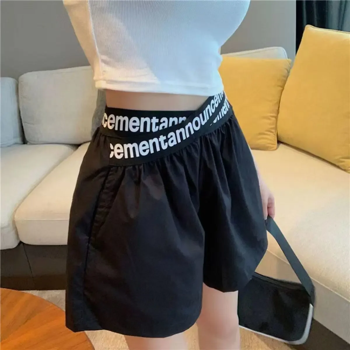 Wide High Waist Female Short Pants Jorts Women\'s Shorts To Wear XL Youthful Aesthetic Y2k Harajuku Classic Japanese 2000s Style