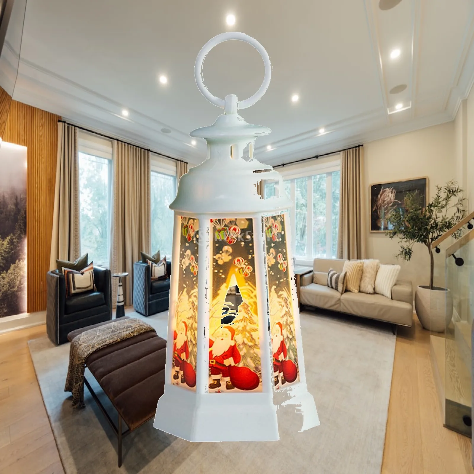 Christmas Lantern Nightlight Hanging Night Lamp for Desktop Table Decoration