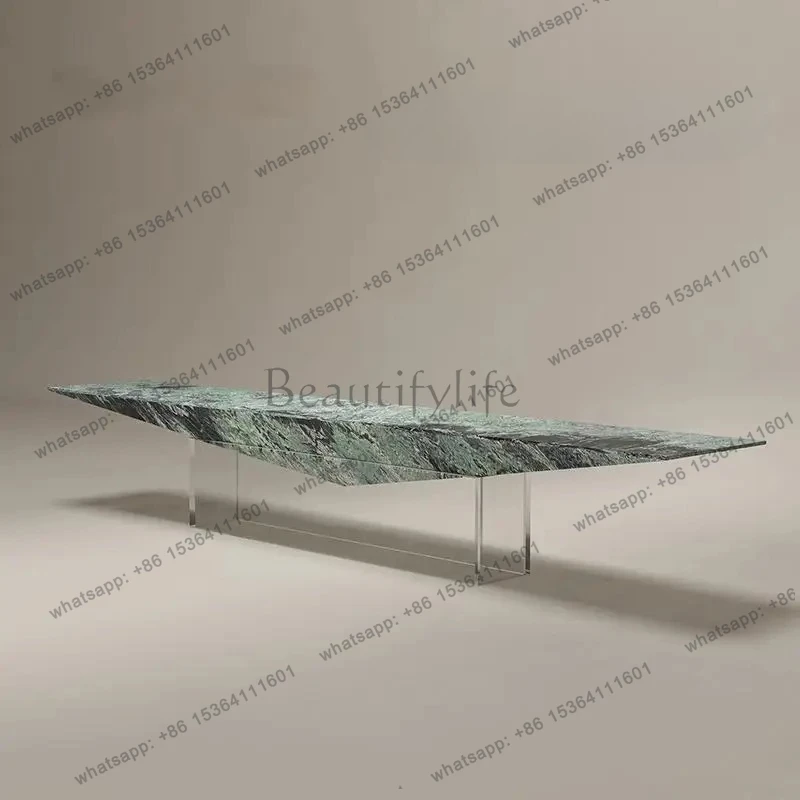 

Eco-Friendly Custom Luxury Stone" "Italian Minimalist TV Stand Set - Natural Marble & Acrylic Media Console